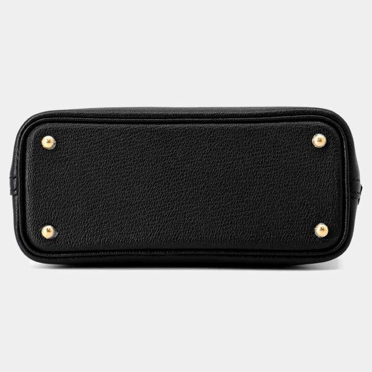 Pre Owned Hermes Bolide 1923 Black Chevre Myzore Goatskin Size Mini