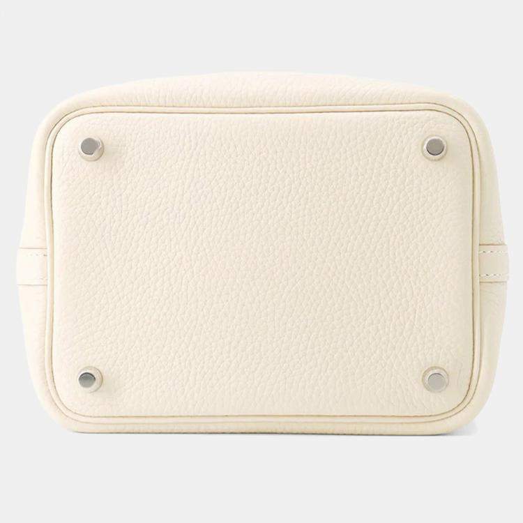 Pre Owned Hermes Picotin Lock 18 Craie Taurillon Clemence Bag 