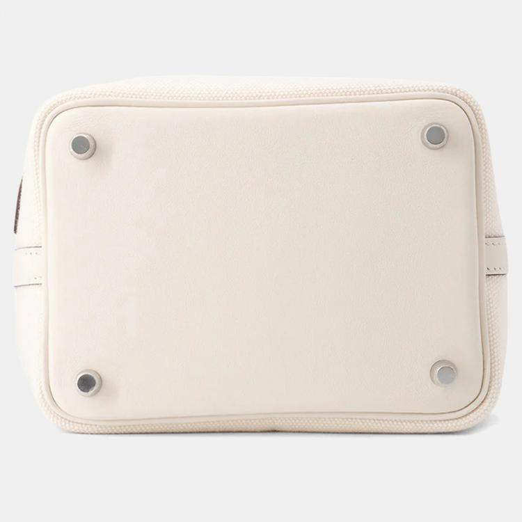 Pre Owned Hermes Picotin Lock 18  Cargo Nata Swift Leather Toile Goelan Bag 