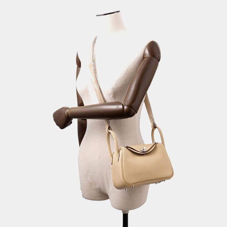 Pre Owned Hermes Lindy Verso Trench/Etoupe Taurillon Clemence Size Mini