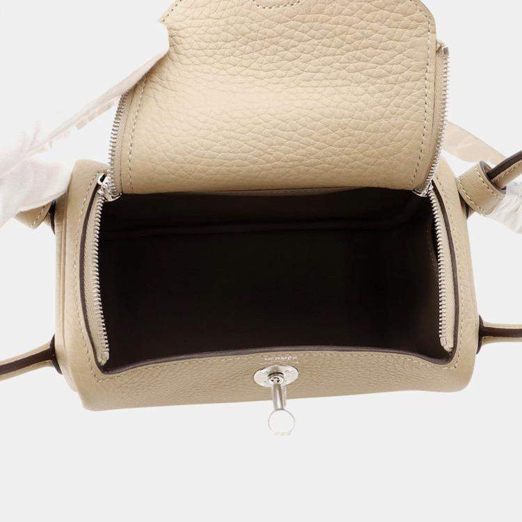 Pre Owned Hermes Lindy Verso Trench/Etoupe Taurillon Clemence Size Mini