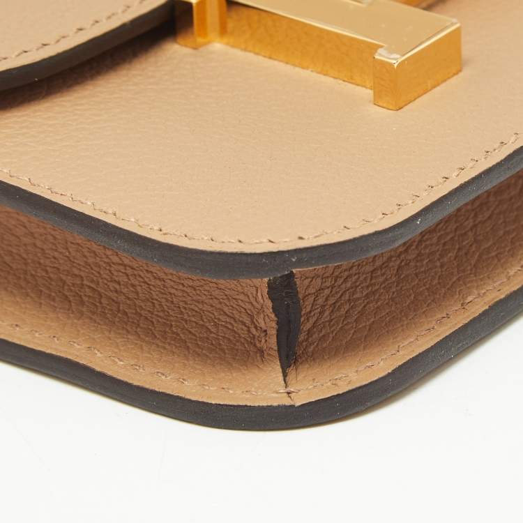 Pre Owned Hermès Chai/Lime Evercolor Leather Constance Slim Wallet