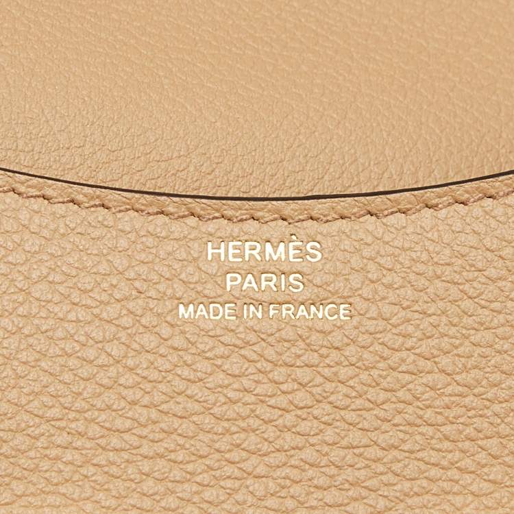 Pre Owned Hermès Chai/Lime Evercolor Leather Constance Slim Wallet