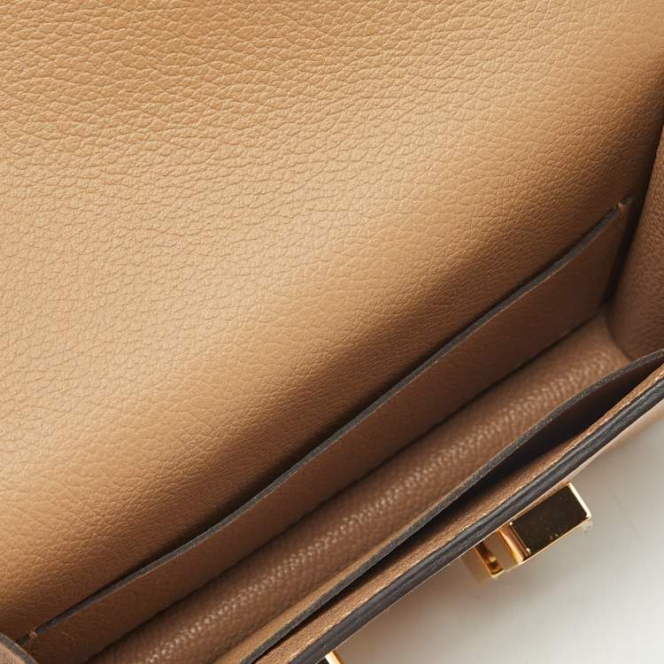 Pre Owned Hermès Chai/Lime Evercolor Leather Constance Slim Wallet