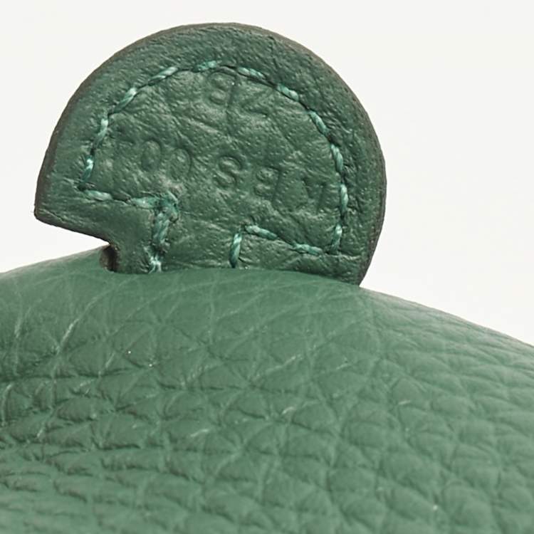 Pre Owned Hermes Vert Moyen Taurillon Clemence Leather Evelyne TPM Bag