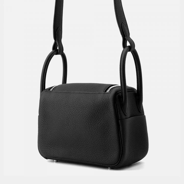 Pre Owned Hermes Lindy Black Taurillon Clemence Size Mini