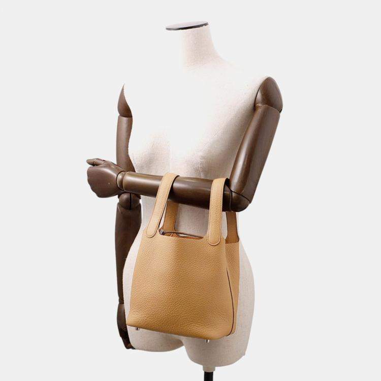 Pre Owned Hermes Picotin Lock Biscuit Taurillon Clemence PM