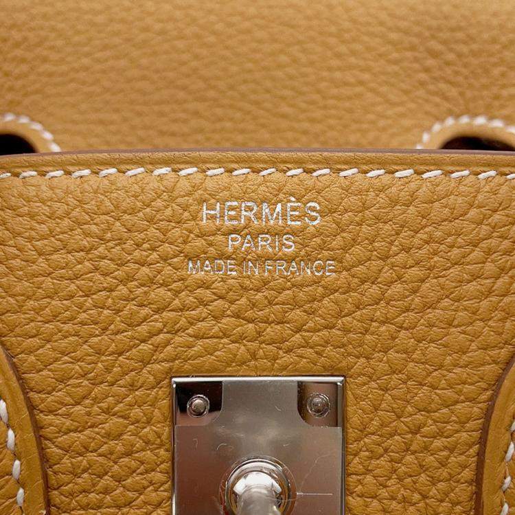 Pre Owned Hermes Birkin Natural Sable Togo Leather Size 25