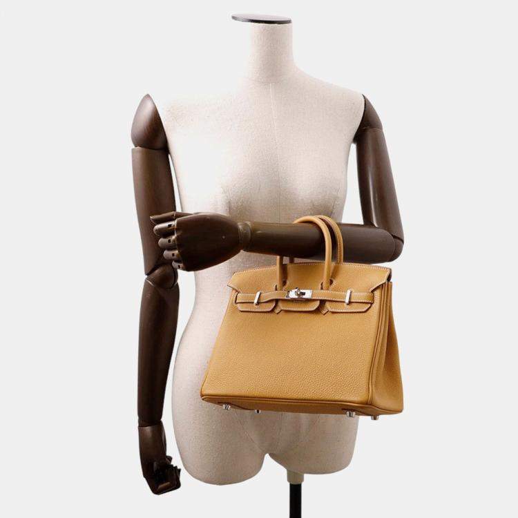 Pre Owned Hermes Birkin Natural Sable Togo Leather Size 25