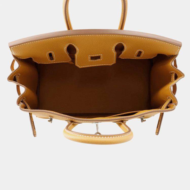 Pre Owned Hermes Birkin Natural Sable Togo Leather Size 25