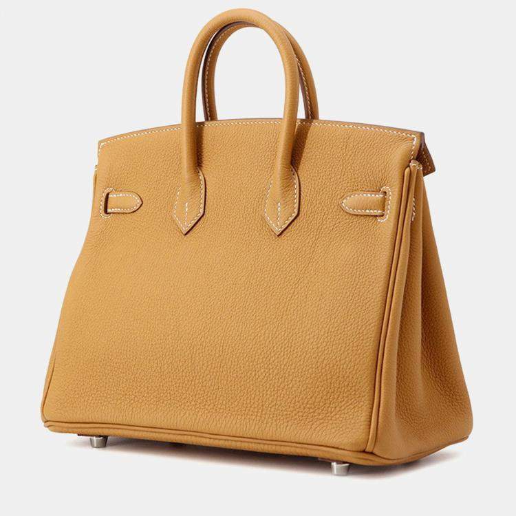 Pre Owned Hermes Birkin Natural Sable Togo Leather Size 25