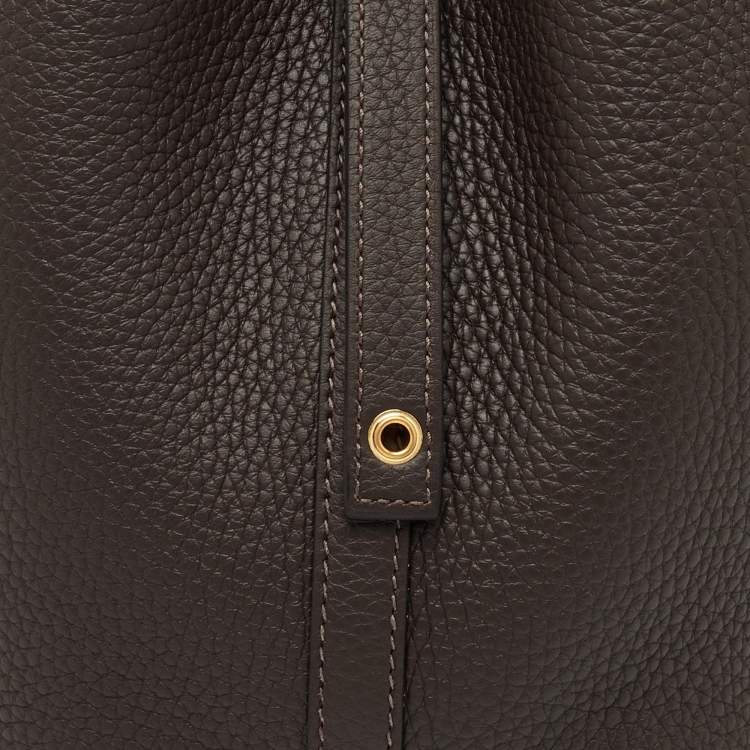 Pre Owned Hermès Chocolat Taurillon Clemence Leather Picotin Lock 18 Bag