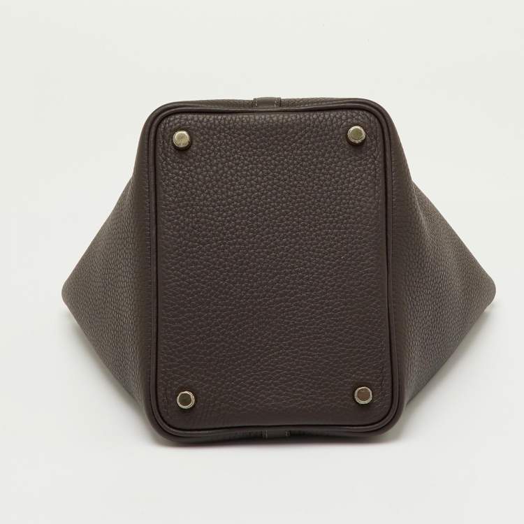 Pre Owned Hermès Chocolat Taurillon Clemence Leather Picotin Lock 18 Bag