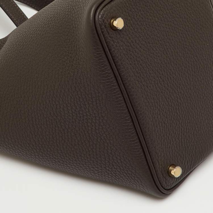 Pre Owned Hermès Chocolat Taurillon Clemence Leather Picotin Lock 18 Bag