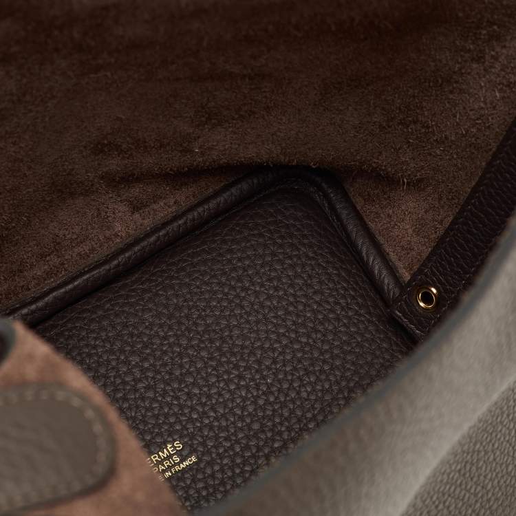Pre Owned Hermès Chocolat Taurillon Clemence Leather Picotin Lock 18 Bag