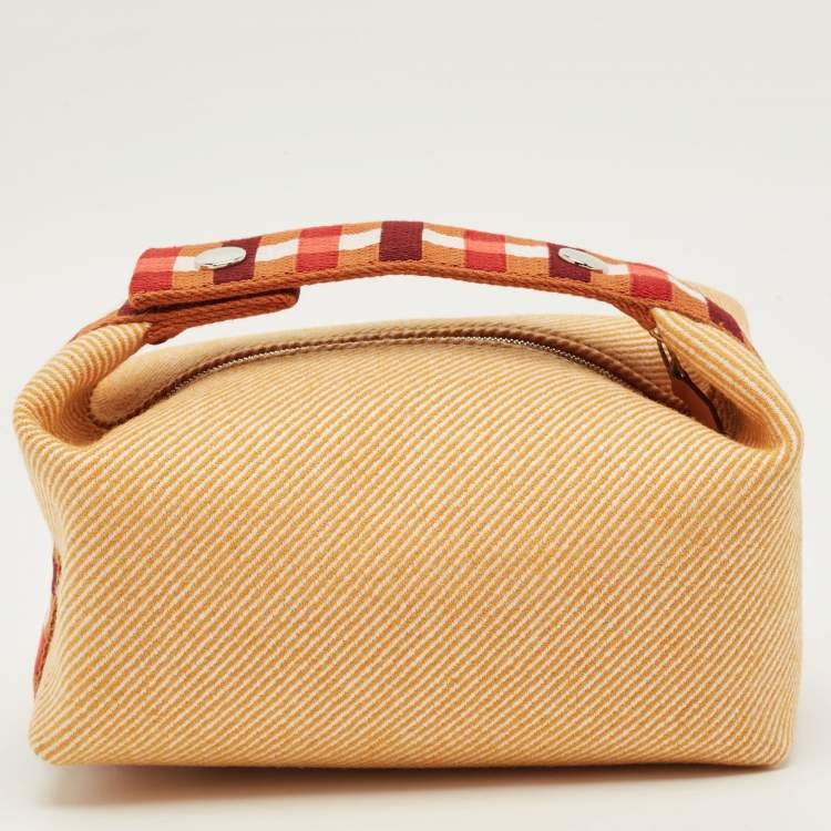 Pre Owned Hermes Bride-a-Brac Carre Small Fauve Canvas Case