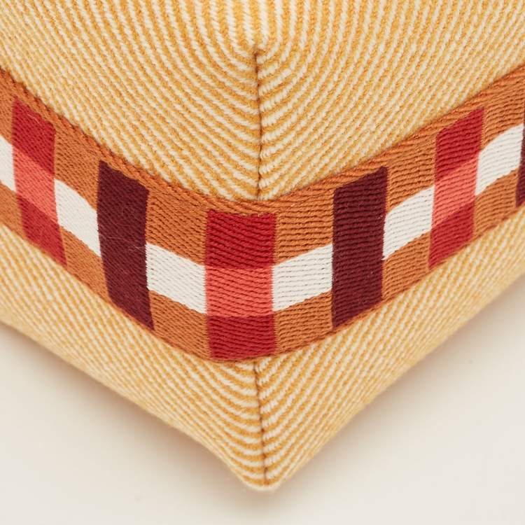 Pre Owned Hermes Bride-a-Brac Carre Small Fauve Canvas Case