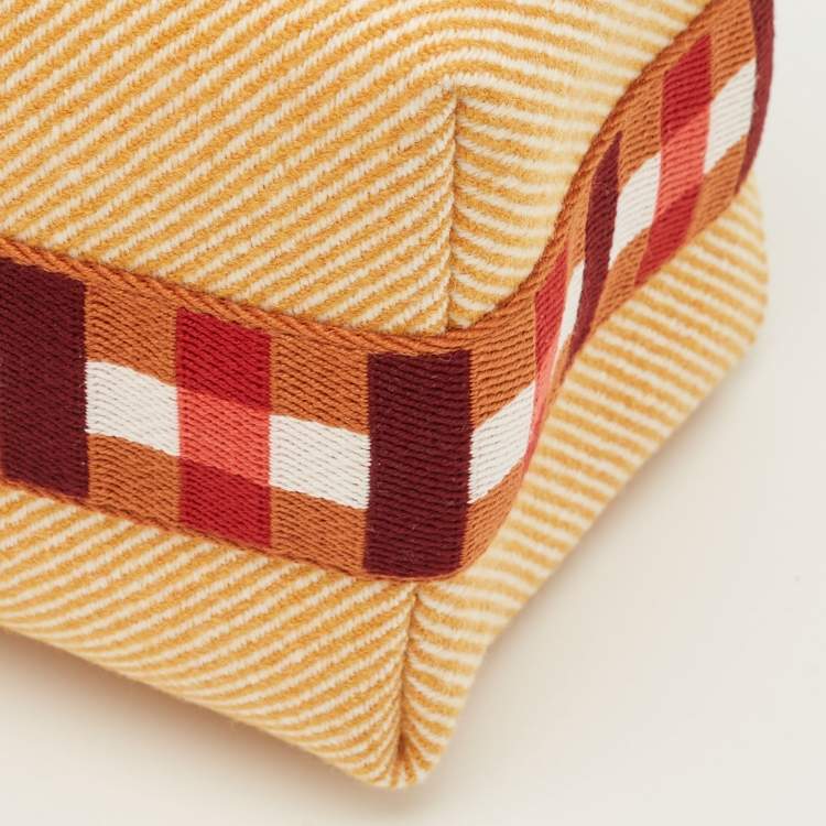 Pre Owned Hermes Bride-a-Brac Carre Small Fauve Canvas Case