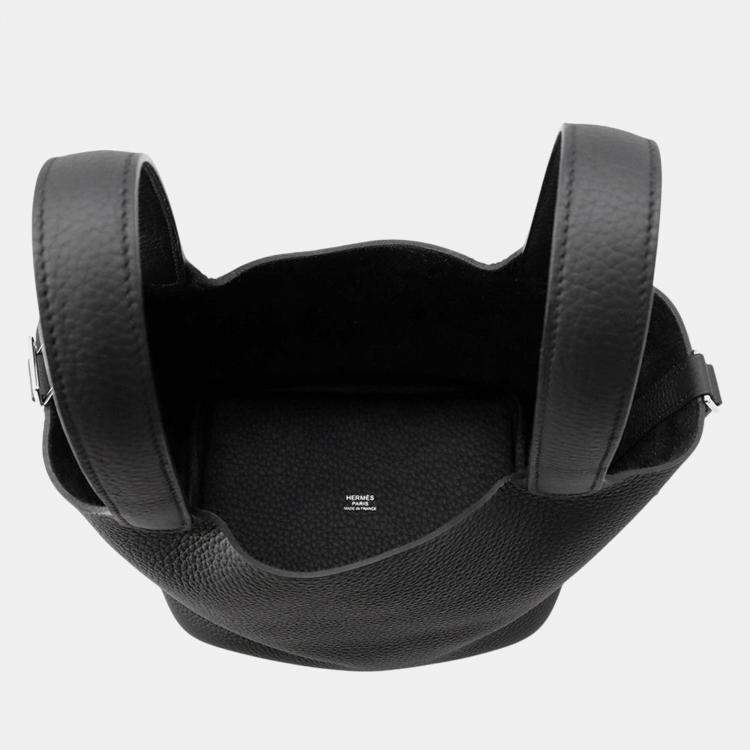 Pre Owned Hermes Picotin Padlock 18 Black Taurillon Clemence