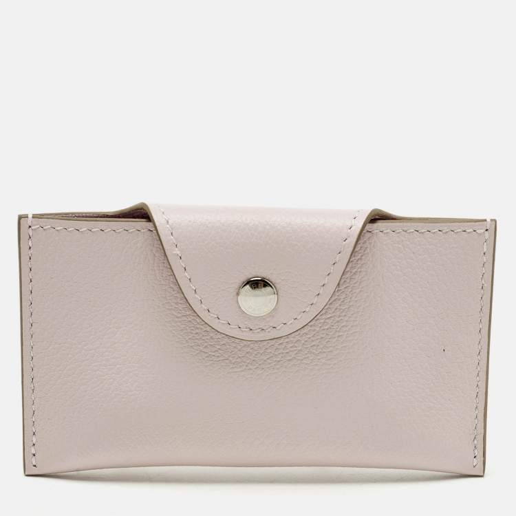 Pre Owned Hermes Iliade Mauve Pâle Evercolor Leather Card Holder