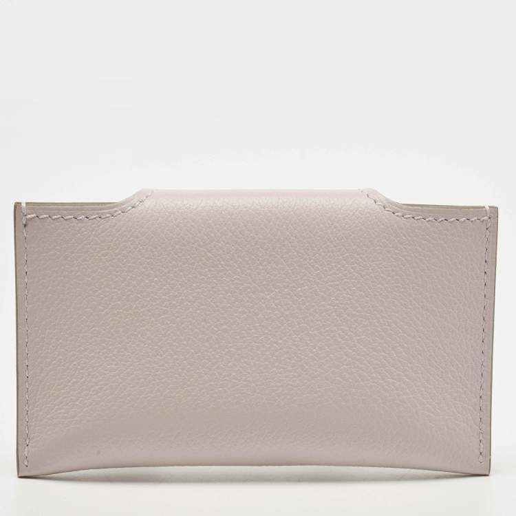 Pre Owned Hermes Iliade Mauve Pâle Evercolor Leather Card Holder