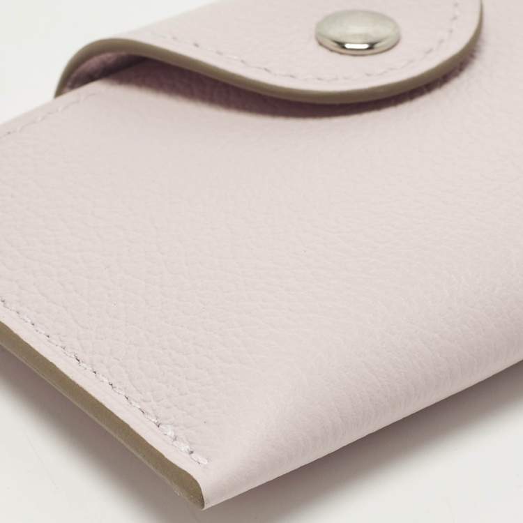 Pre Owned Hermes Iliade Mauve Pâle Evercolor Leather Card Holder