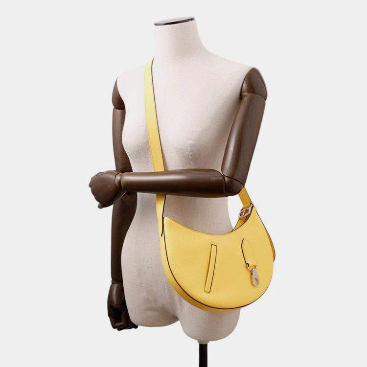 Pre Owned Hermes Petit Arson Jaunemango Taurillon Clemence Swift Leather