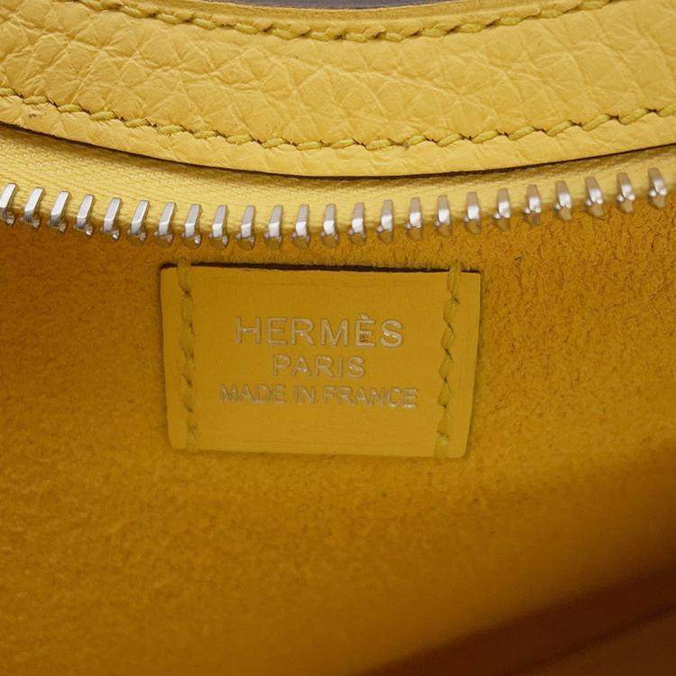 Pre Owned Hermes Petit Arson Jaunemango Taurillon Clemence Swift Leather