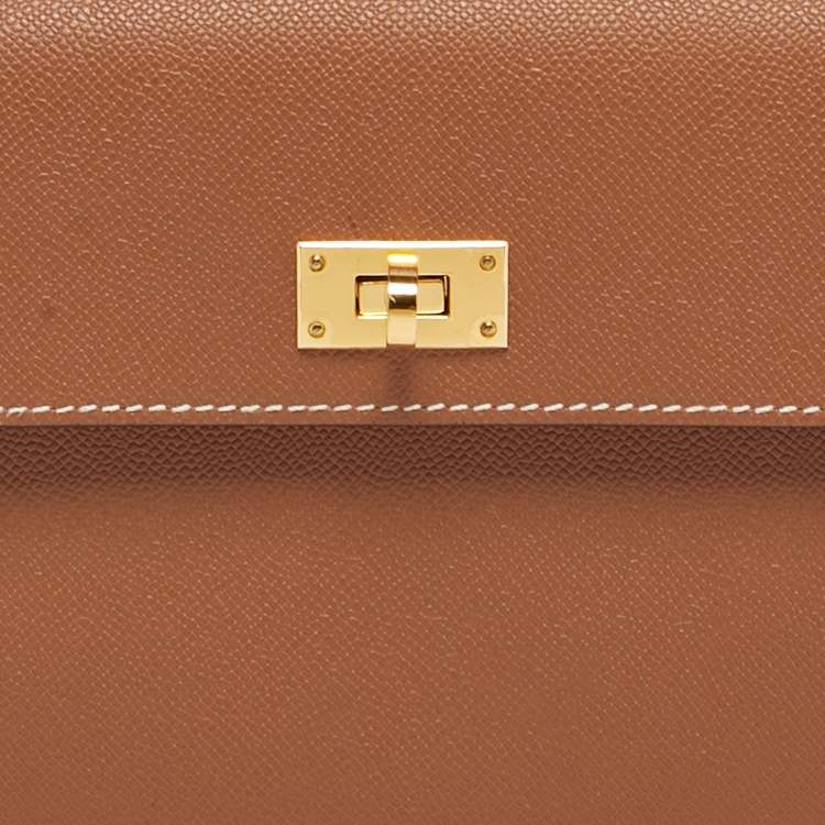 Pre Owned محفظة هيرمس كيلي بوكيت مادام ذهبي طويل