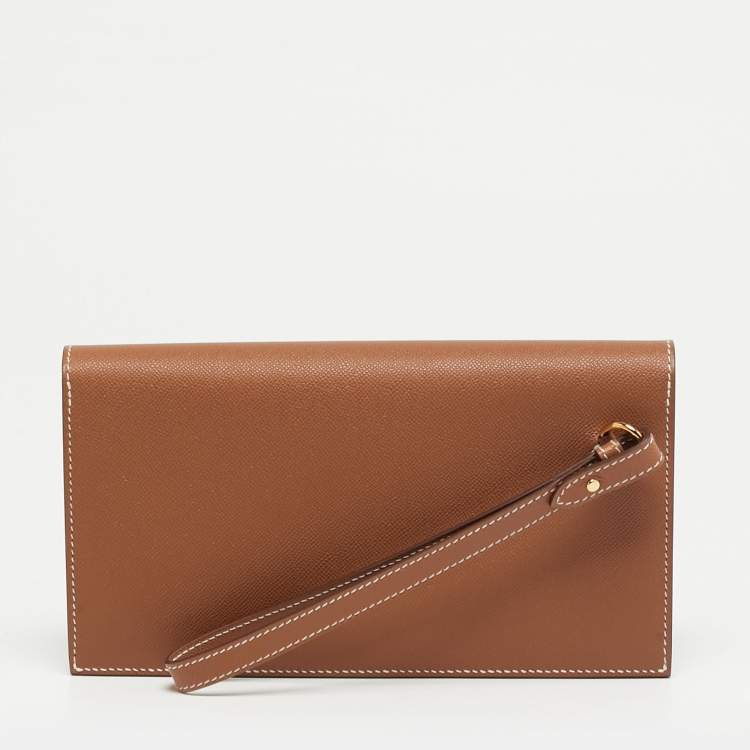 Pre Owned محفظة هيرمس كيلي بوكيت مادام ذهبي طويل