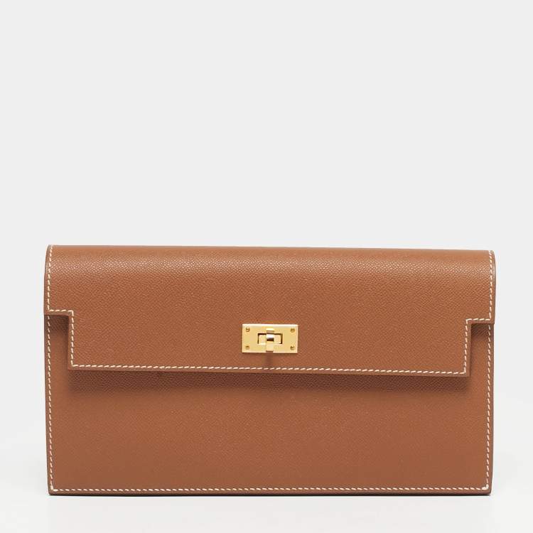 Pre Owned محفظة هيرمس كيلي بوكيت مادام ذهبي طويل