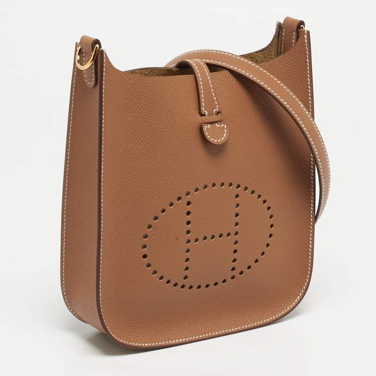 Pre Owned Hermes Evelyne TPM Gold Epsom Leather Bag