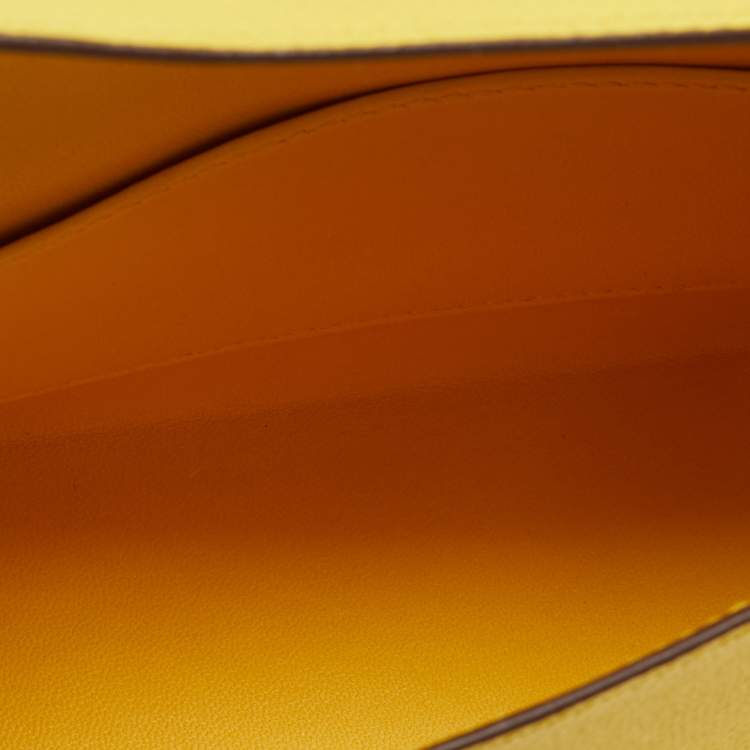 Pre Owned Hermès Kelly II Sellier 20 Palladium Finish Jaune de Naples Leather Bag