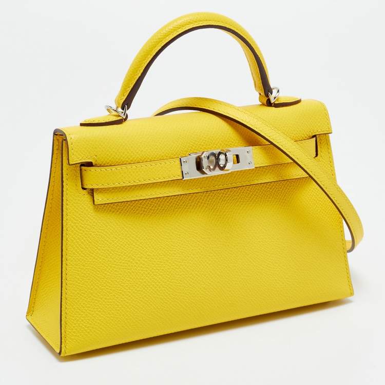 Pre Owned Hermès Kelly II Sellier 20 Palladium Finish Jaune de Naples Leather Bag