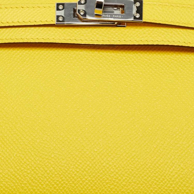 Pre Owned Hermès Kelly II Sellier 20 Palladium Finish Jaune de Naples Leather Bag
