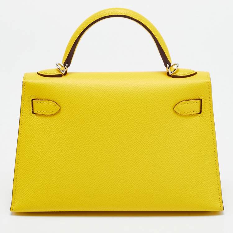 Pre Owned Hermès Kelly II Sellier 20 Palladium Finish Jaune de Naples Leather Bag