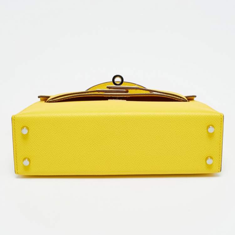 Pre Owned Hermès Kelly II Sellier 20 Palladium Finish Jaune de Naples Leather Bag
