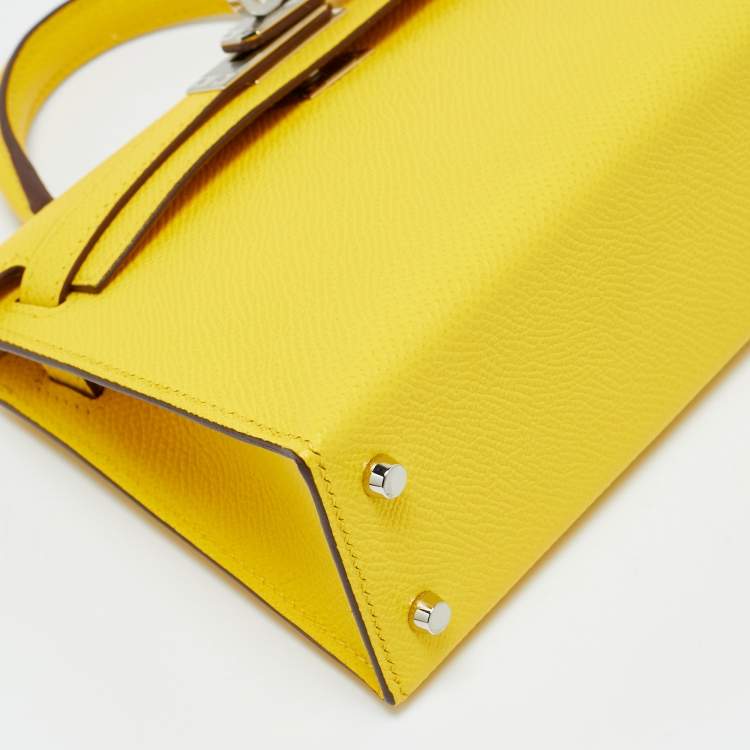 Pre Owned Hermès Kelly II Sellier 20 Palladium Finish Jaune de Naples Leather Bag