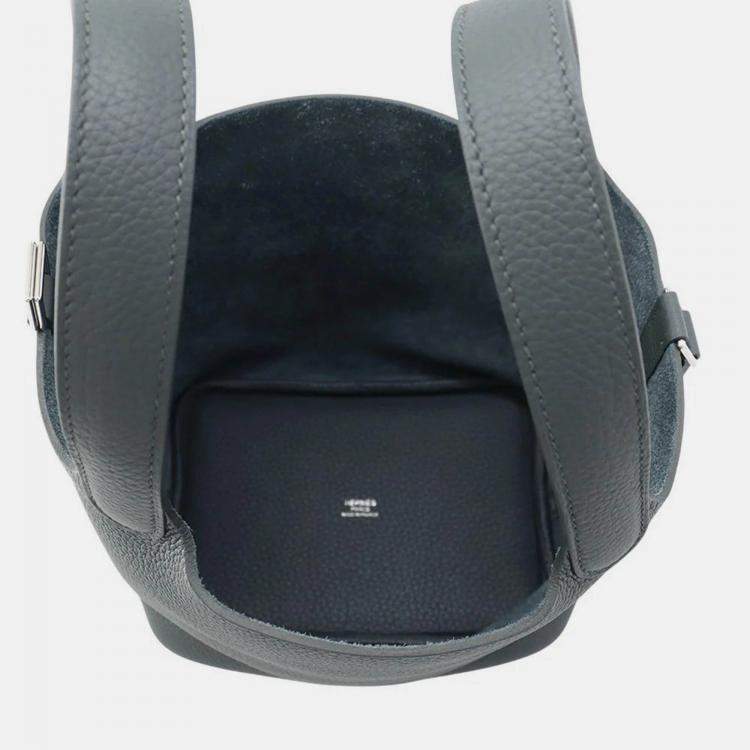 مملوكة مسبقًا Hermes Picotin Lock Eclat Vert Mangrove/Guripantan Taurillon Clemence Swift Leather Size Pm