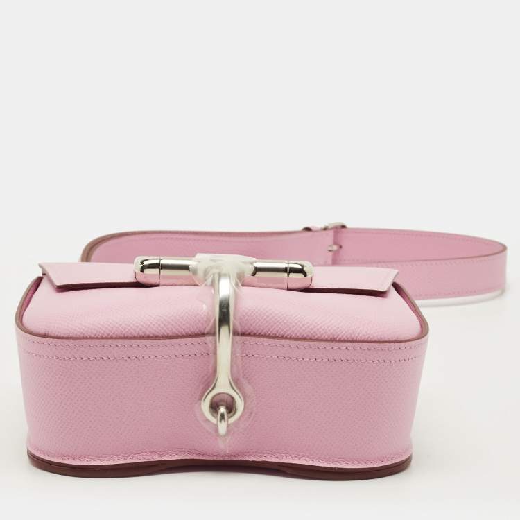 Pre Owned Hermes Della Cavalleria Mini Mauve Sylvestre Epsom Leather Crossbody Bag