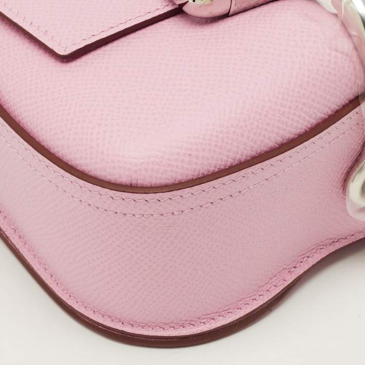 Pre Owned Hermes Della Cavalleria Mini Mauve Sylvestre Epsom Leather Crossbody Bag