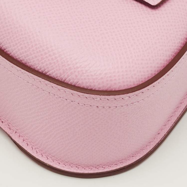Pre Owned Hermes Della Cavalleria Mini Mauve Sylvestre Epsom Leather Crossbody Bag