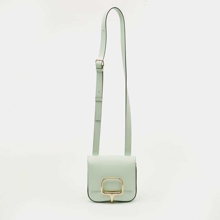 Pre Owned Hermes Della Cavalleria Mini Vert Peppermint Epsom Leather Crossbody Bag