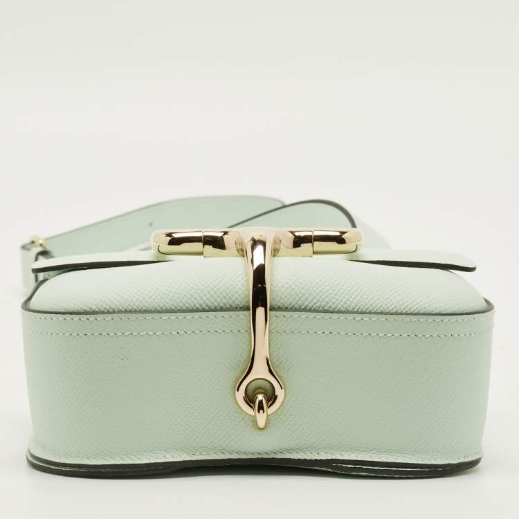 Pre Owned Hermes Della Cavalleria Mini Vert Peppermint Epsom Leather Crossbody Bag