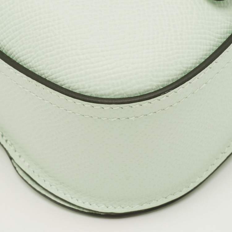 Pre Owned Hermes Della Cavalleria Mini Vert Peppermint Epsom Leather Crossbody Bag