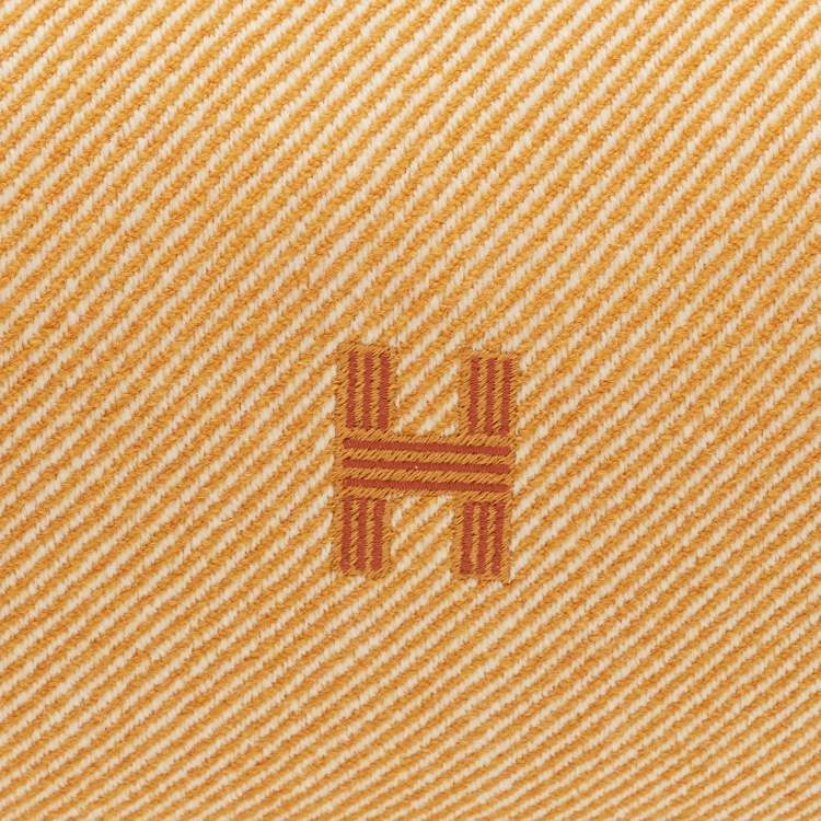 Pre Owned Hermes Bride-a-Brac Carre Large Fauve Merino Wool Pouch