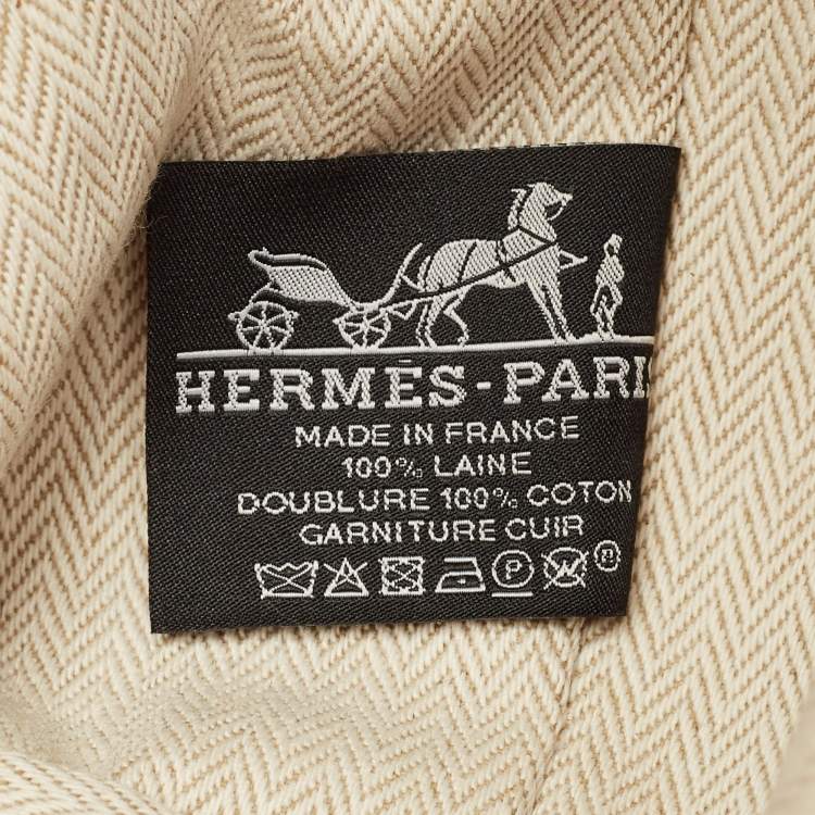 Pre Owned Hermes Bride-a-Brac Carre Large Fauve Merino Wool Pouch