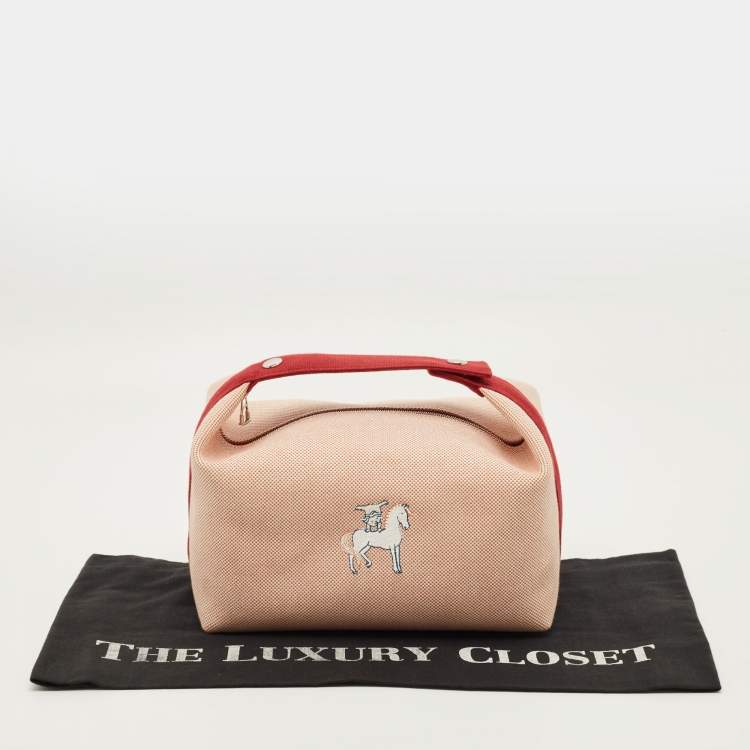 Pre Owned Hermès Bride-a-Brac Cabriole Large Terracotta H Canvas Pouch
