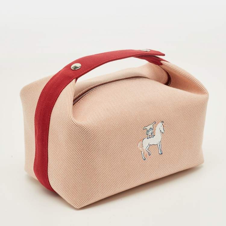 Pre Owned Hermès Bride-a-Brac Cabriole Large Terracotta H Canvas Pouch