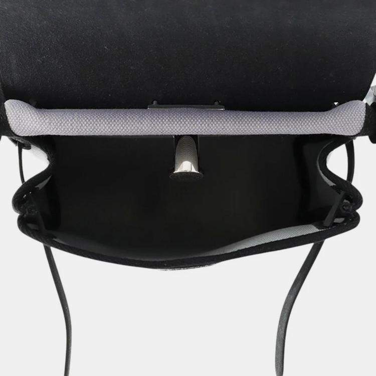 مملوكة مسبقًا Hermes Herbag Zip Black/Green Pantan Toile H Vache Hunter Leather Size Mini